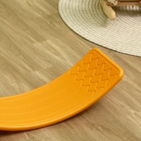 Qaba 32.3" Balance Board, Wobble Board for Kids & Toddlers, Montessori Waldorf Toy for Ages 3-6 Years Old, Orange(m-8)