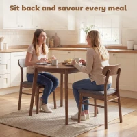 HOMCOM Set of 2 Dining Chairs, Upholstered Dining Room Chairs with Rubberwood Legs and Padded Seat for Kitchen, Gray(m-4)