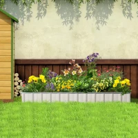 Outsunny 8.5' x 3' x 1' Raised Garden Bed, Galvanized Metal Planter Box for Vegetables Flowers Herbs, White(m-10)