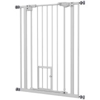 PawHut 41" Easy Open Indoor Dog Gates for Doorways, House, Stair - White(m-11)
