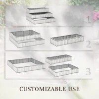 Outsunny 3 Tier Raised Garden Bed Outdoor Metal Patio Planter Box with Gloves, 4' x 4' x 2' for Backyard, White(m-4)