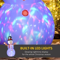 Outsunny 7.9' Inflatable Branch Hand Snowman w/ Rotating Colorful LED Light, Blow-Up Outdoor Display for Party(m-4)
