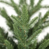 HOMCOM 6ft Artificial Christmas Tree Full Hinged Xmas Tree Metal Base, Green(m-9)