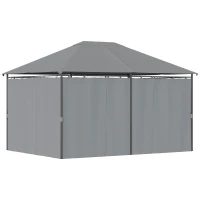 Outsunny 10' x 13' Outdoor Patio Gazebo Canopy Shelter with 6 Removable Sidewalls, & Steel Frame for Garden, Lawn, Backyard and Deck, Grey(m-11)