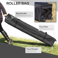 Outsunny 8' x 8' Pop Up Canopy Tent with Wheeled Carry Bag and 4 Sandbags, Instant Sun Shelter, Tents, Black(m-4)