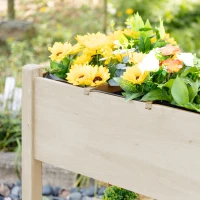 Outsunny Raised Garden Bed Planter Box w/ 8 Grow Grids, Storage Shelf & Lockable Wheels(m-9)