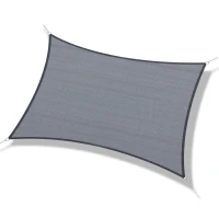 Outsunny Square 12’ Canopy Sun Sail Shade Garden Cover UV Protector Outdoor Patio Lawn Shelter with Carrying Bag Grey(m-11)