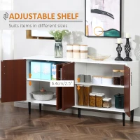 HOMCOM Modern Sideboard, Buffet Cabinet, Console Table with Adjustable Shelves, Anti-Topple Design, and Large Countertop, Brown(m-5)