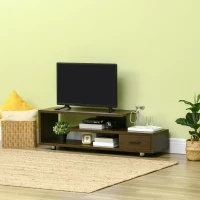 HOMCOM Modern TV Stand for TVs up to 45", TV Cabinet with Storage Shelf and Drawer, Entertainment Center for Living Room Bedroom, Walnut(m-10)