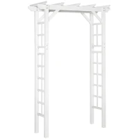Outsunny 85" Wooden Garden Arbor for Wedding and Ceremony, Outdoor Garden Arch Trellis for Climbing Vines - White(m-1)