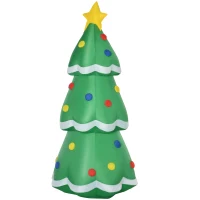 HOMCOM 8ft Christmas Inflatable Decorated Christmas Tree, Outdoor Blow-Up Yard Decoration with LED Lights Display(m-11)