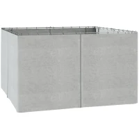 Outsunny 9.84' x 13.1' Gazebo Sidewall Set with Hooks/C-Rings, Light Gray(m-11)