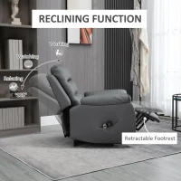 HOMCOM Electric Power Lift Chair for Elderly with Massage, Oversized Living Room Recliner with Remote Control, and Side Pockets, Grey(m-5)