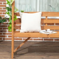 Outsunny Patio Garden Bench, Wooden Bench, Outdoor Bench for Vines/Climbing Plants, Brown(m-9)