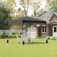 Outsunny 8' x 8' Pop Up Canopy Tent with Wheeled Carry Bag and 4 Sandbags, Instant Sun Shelter, Tents, Black(m-2)