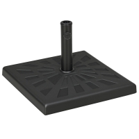 Outsunny 42lbs Resin Patio Umbrella Base, 20" Square Outdoor Umbrella Stand Holder for Parasol Poles 1.26", 1.5", and 1.9" Dia, Black