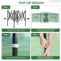 Outsunny 10' x 8' Portable Walk-in Greenhouse, Folding Pop-up, Outdoor Canopy Hot House, Roll-Up Zipper Door & 2 Ventilating Side Windows for Growing Flowers, Herbs, Vegetables, Saplings, Succulents(m-14)