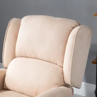 HOMCOM Vibration Massage Recliner Chair for Living Room with Heat,  Wingback Single Sofa, Modern Suede Fabric Push Back Reclining Chair with Footrest, Side Pocket, Beige(m-9)