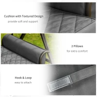 Outsunny 3-Seat Patio Swing Chair, Converting Flatbed, Outdoor Porch Swing Bed Glider with Adjustable Canopy, Removable Cushions, Pillows for Garden, Poolside, Backyard, Gray(m-7)