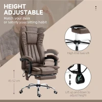 Vinsetto Massage Office Chair with 6 Points and Heat, Reclining Computer Chair with Adjustable Height and Footrest, Coffee(m-4)