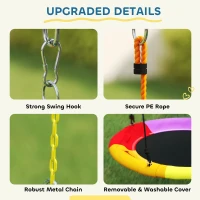 Qaba 5-in-1 Kids Swing Set with Slide, Swings and Glider for Backyard, 770lbs Capacity, for Ages 3-8, Mixed Color(m-8)