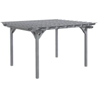 Outsunny 12' x 10' Wooden Pergola, Outdoor Grape Gazebo for Garden, Patio, Backyard, Deck, Gray(m-1)