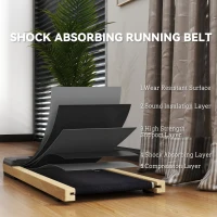 Soozier 2.5HP Walking Pad, Wood Under Desk Treadmill with Remote Control, Transport Wheels and LED Display for Home Gym Office(m-6)