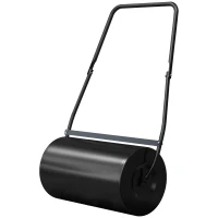 Outsunny 46L Lawn Roller, Push/Tow Behind Sod Roller with U Shaped Handle, Water Filled Yard Roller for Garden, Lawn, Backyard(m-1)