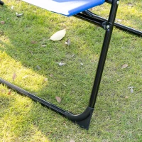 Outsunny Set of 4 Folding Patio Chairs, Camping Chairs with Adjustable Sling Back, Removable Headrest, Armrest for Garden, Backyard, Lawn, Blue(m-7)