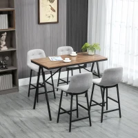 HOMCOM Industrial Bar Table with Steel Frame, Counter Height Table Pub Table for Kitchen Dining Room Cafe, Brown/Black(m-2)