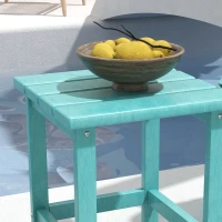 Outsunny Patio Side Table, 15" Square Outdoor End Table, HDPE Plastic Tea Table for Adirondack Chair, Backyard or Lawn, Green(m-7)