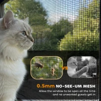 PawHut Catio Outdoor Cat Enclosure Outdoor Window Box Cat House with Waterproof Roof 39.4"L Gray(m-5)
