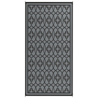 Outsunny Reversible Outdoor Rug, Waterproof Plastic Straw with Carry Bag, 9' x 18', Black & Gray Lantern