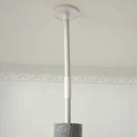 PawHut 100" Cat Tree Height Adjustable Floor-to-Ceiling 4-Tier Kitty Climbing Activity Center Condo Cat Toy with Scratching Post Hanging Balls Play Rest Post Pet Furniture Grey(m-8)