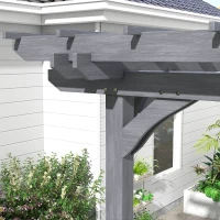 Outsunny 12' x 10' Wooden Pergola, Outdoor Grape Gazebo for Garden, Patio, Backyard, Deck, Gray(m-8)