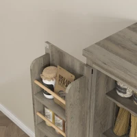 HOMCOM Farmhouse Kitchen Pantry Storage Cabinet, 64" Freestanding Kitchen Pantry Cabinet with Drawers, Distressed Grey(m-10)
