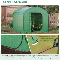 Outsunny 7' x 7' x 6' Portable Walk-in Greenhouse with Carrying Bag, Pop-up Setup, Outdoor Garden Canopy Hot House, Zipper Door for Growing Flowers, Herbs, Vegetables, Saplings, Succulents, Green(m-6)