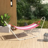 Outsunny Hammock Stand, Portable Adjustable Steel Frame Hammock Stand, Weather Resistant, 10.3', 550 lbs. Capacity, White(m-10)