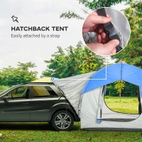 Outsunny 2000mm Waterproof SUV Tent, Car Tent with 3 Doors and Mesh Window, for 5-6 Person Camping Travel, Gray and Blue(m-4)