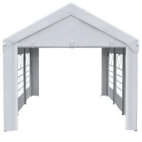 Outsunny 19.7' x 9.7' Heavy Duty Party Tent & Carport with Removable Sidewalls and Double Doors, Large Canopy Tent, Sun Shade Shelter, for Parties, Wedding, Outdoor Events, BBQ, White(m-9)