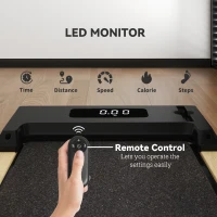 Soozier 2.5HP Walking Pad, Wood Under Desk Treadmill with Remote Control, Transport Wheels and LED Display for Home Gym Office(m-5)