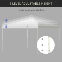 Outsunny 13' x 13' Pop Up Canopy Tent, Instant Sun Shelter, Tents for Parties, Height Adjustable for Outdoor, Garden, Patio, Parties, White(m-12)
