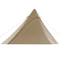 Outsunny 15.4'x15.4'x8.5' Teepee Tent, Waterproof Camping Tent with Porch Area, Floor and Carry Bag, for 2-3 Person Outdoor Backpacking Camping Hiking, Coffee(m-9)