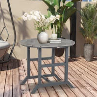 Outsunny Aluminum Frame Round Patio Table with Umbrella Hole, Outdoor Dining Table for 4 People, Dark Gray(m-2)