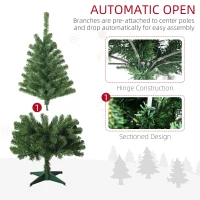 HOMCOM 4' Artificial Prelit Christmas Trees with Warm White or Colorful LED Lights, Auto Open(m-8)
