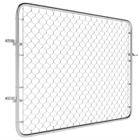 Outsunny Garden Gate Chain Link Fence Gate, Galvanized Steel Garden Door for Yard Entrance Way, 47.2 x 70.9 in., Silver
