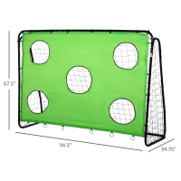 Soozier 8 x 3ft Soccer Goal Target Goal 2 in 1 Design Indoor Outdoor Backyard with All Weather Polyester Net Best Gift(m-3)