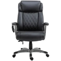 Vinsetto High Back 6-Point Massage Home Office Chair, Swivel Faux Leather Task Chair with Headrest, and Padded Armrests, Black(m-11)