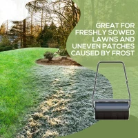 Outsunny 46L Lawn Roller, Push/Tow Behind Sod Roller with U Shaped Handle, Water Filled Yard Roller for Garden, Lawn, Backyard(m-7)