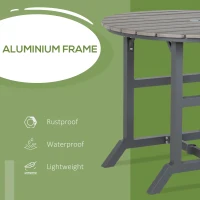 Outsunny Aluminum Frame Round Patio Table with Umbrella Hole, Outdoor Dining Table for 4 People, Dark Gray(m-5)